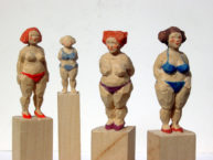 Vier Frauen, 2011, Linde bemalt, H=20cm